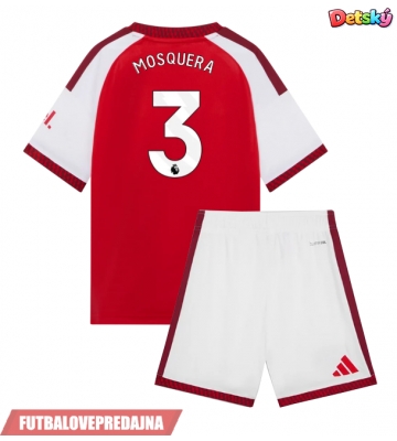Lacne Dětský Futbalové dres Arsenal Cristhian Mosquera #3 2026-27 Krátky Rukáv - Domáci (+ trenírky)